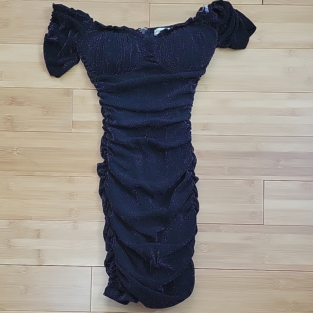 Fashion Nova Black Cap Sleeve Mini Dress XS - Picture 2 of 7